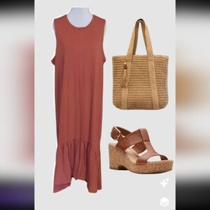 Caslon Sleeveless Maxi Dress in Warm Rust